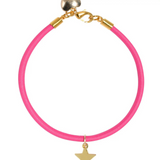 Pink Elastic Heart & Star Bracelet