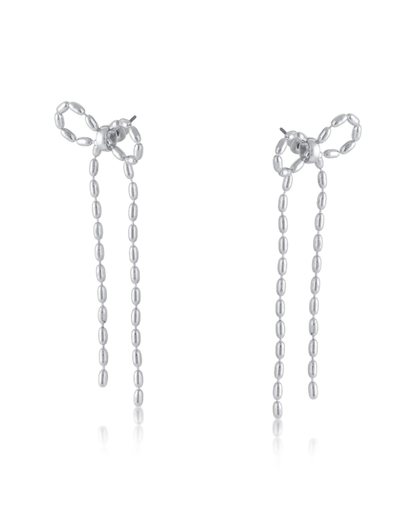 Gold Lina Long Bow Earrings