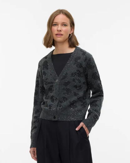 Dk Grey Sequin Animal S/S Jumper