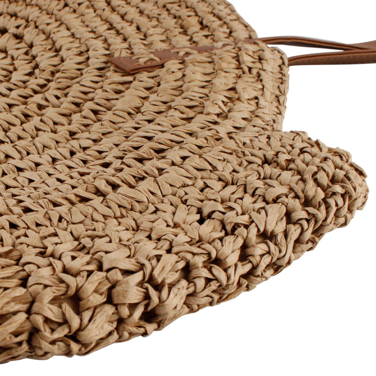 Beige Large Circle Straw Bag