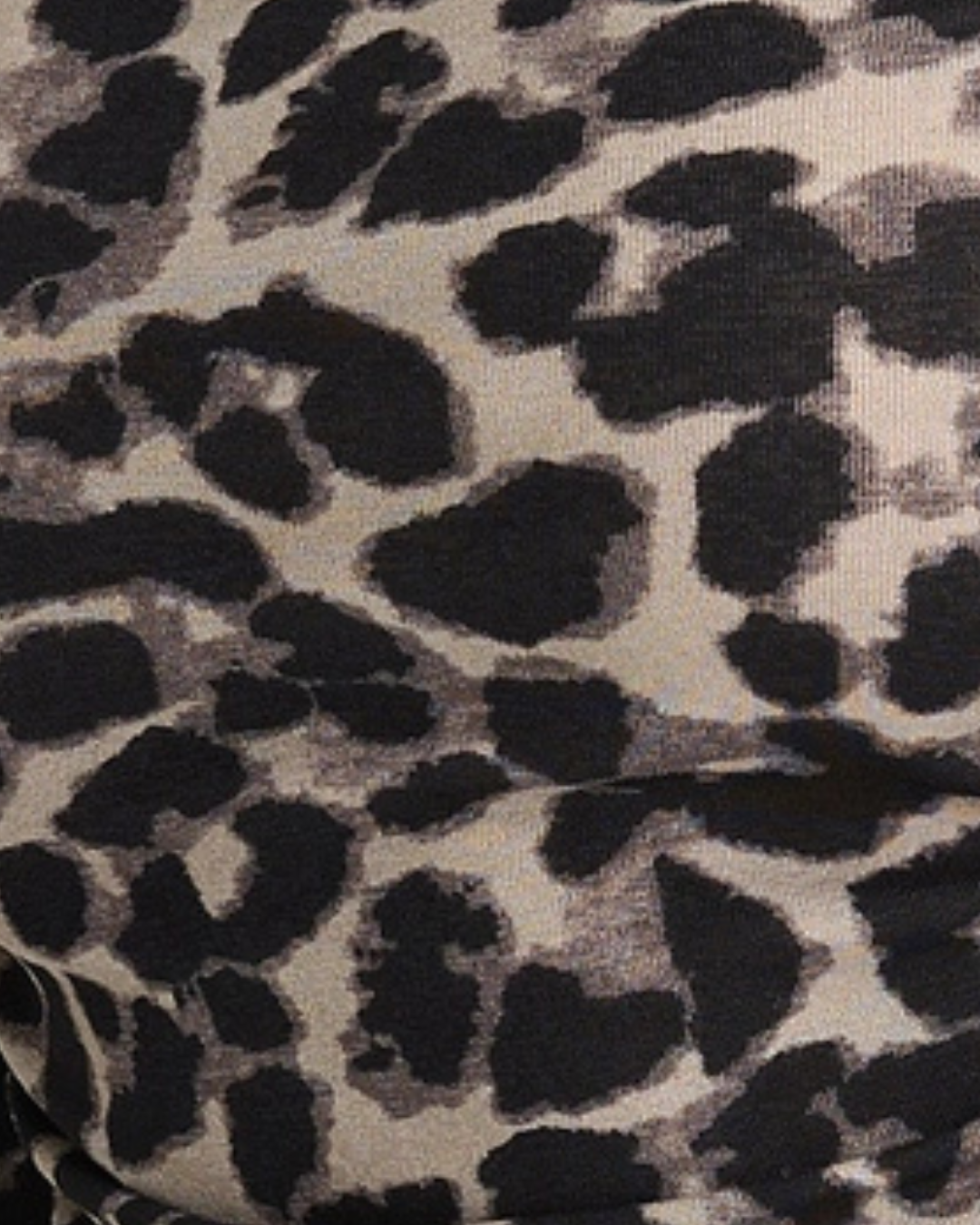 Grey Animal Print Jersey Slash Neck Top