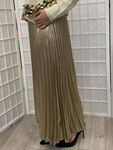 Gold Foil Metallic Pleated Skirt