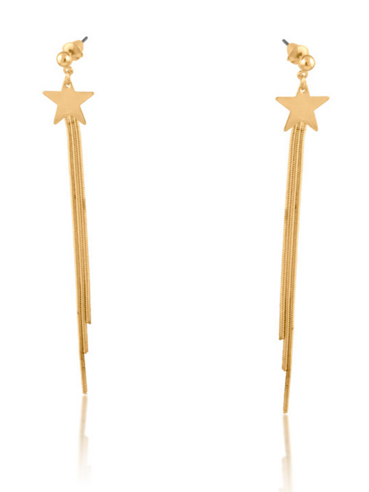 Silver Celena Star Dangle Earrings