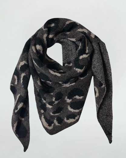 Navy Triangle Leopard Print Scarf -PRE ORDER