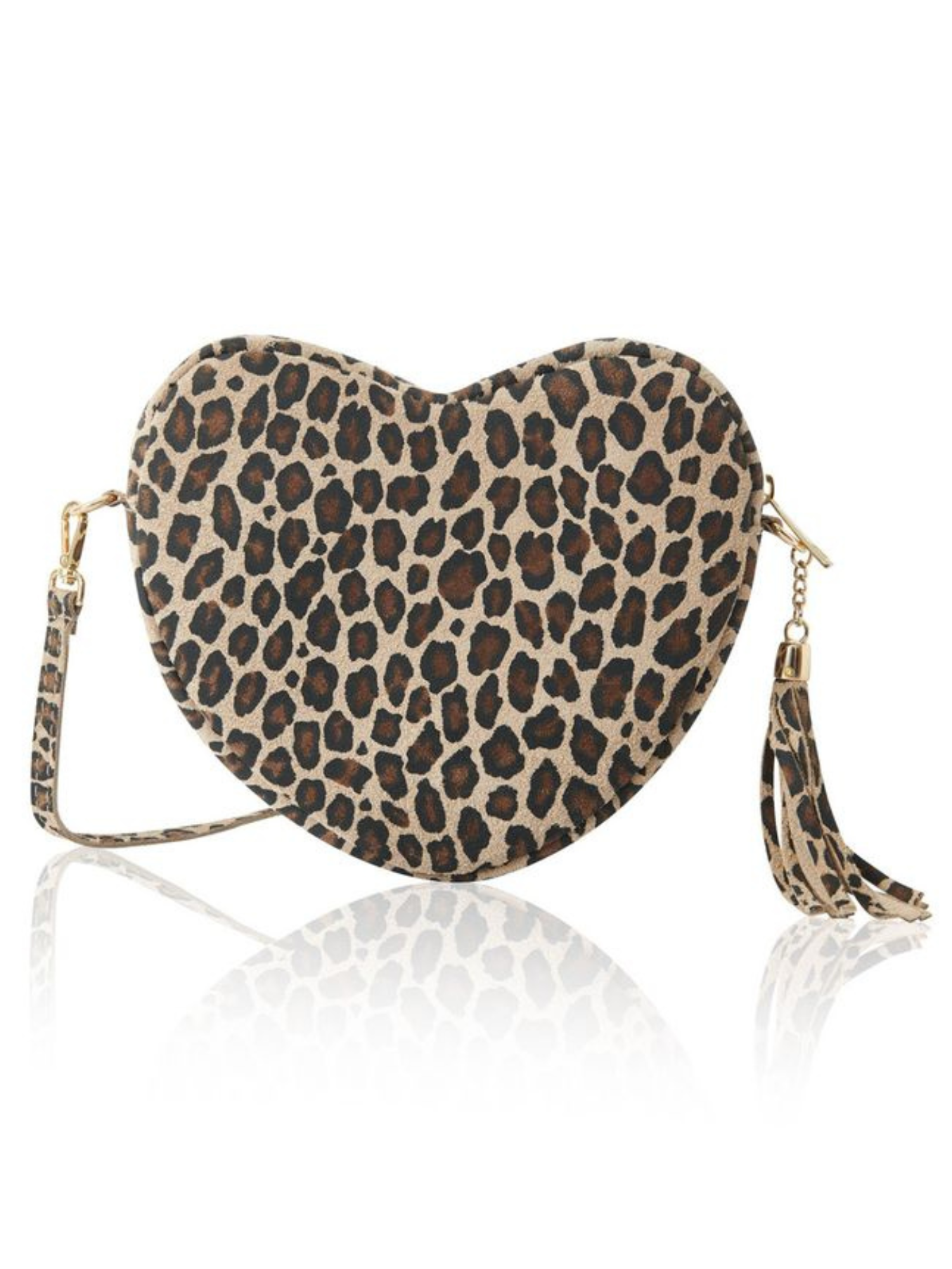 Animal Leather Heart Crossbody Bag