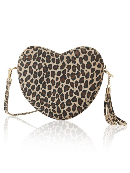 Red Leather Heart Crossbody Bag