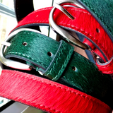 Red Pony Skin Leather Belt