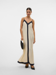 Denise Black/Cream Strappy V Neck Maxi Dress