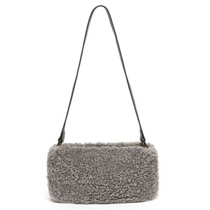 Tan Faux Shearling Handbag