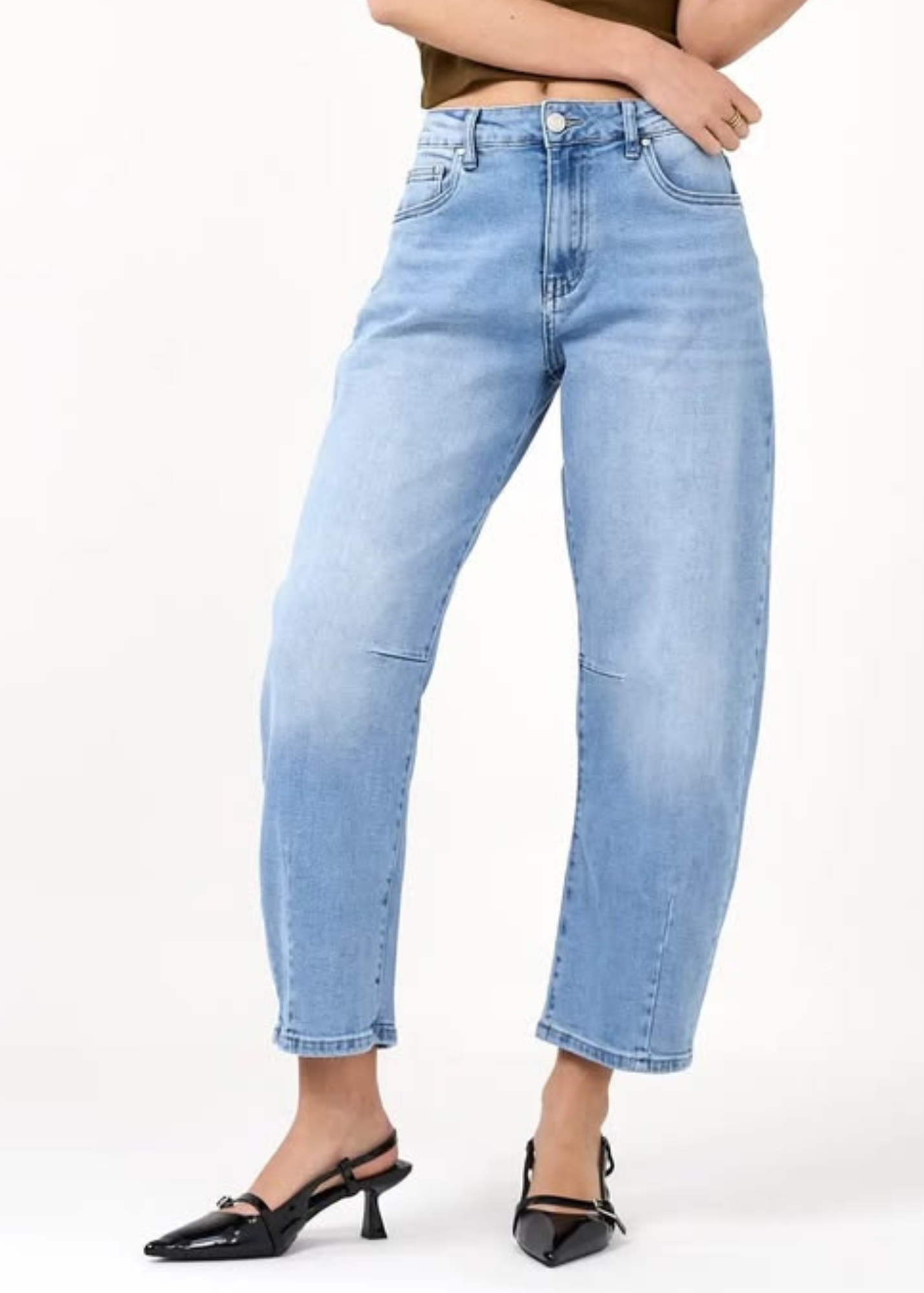 Livia Light Blue Cropped Barrel Jeans