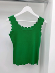 Green Scallop Edge Vest Top
