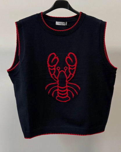 Navy/Red Lobster Motif Tank Top