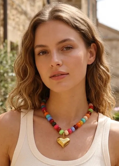 Sweetie Multicolour Beaded Heart Necklace