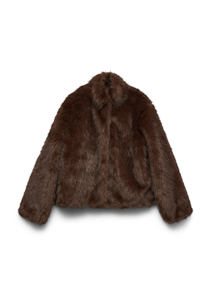 Chocolate Monroe Faux Fur Jacket