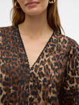 Leopard V Neck & Lace L/S Top