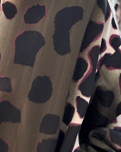 Khaki/Cream Animal Print Bomber Jacket