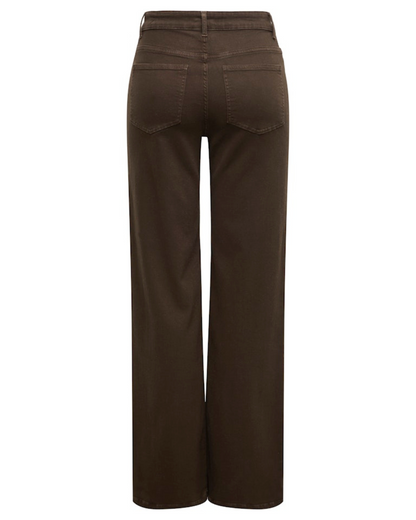 Madison Dark Brown High Waist Wide Leg Jeans