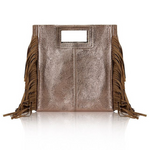 Bronze Fringed Cross Body Bag