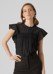 Black Frill Sleeve Top