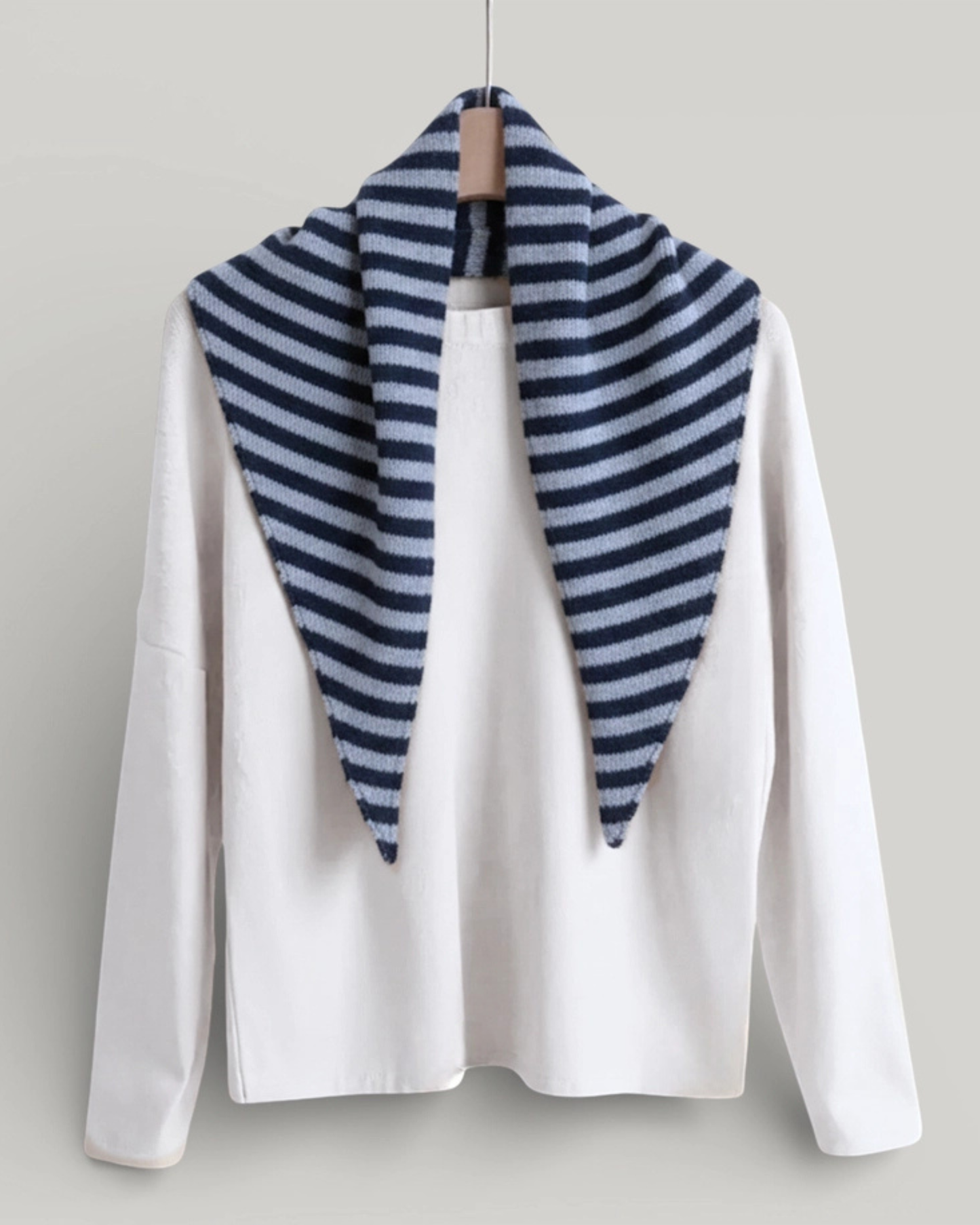 Red/Cream Striped Triangle Neck Scarf