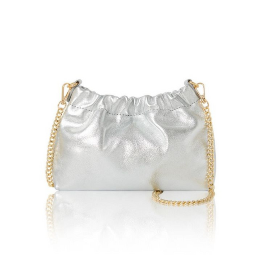 Metallic Gold Leather Clutch Bag