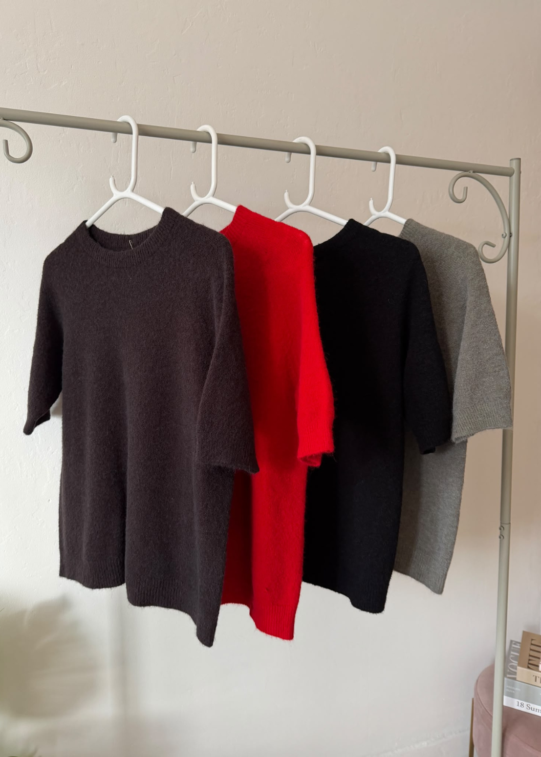 Black S/S Alpaca Mix Jumper