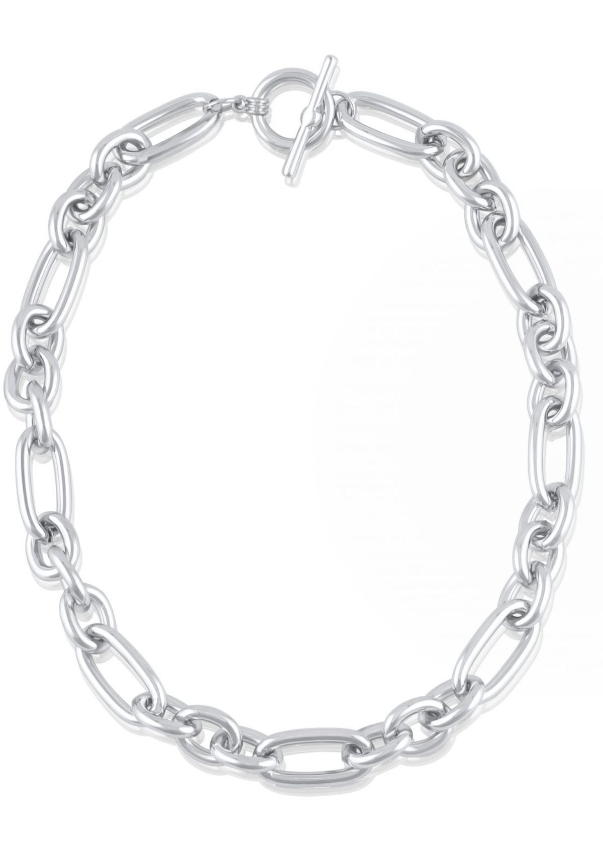 Gold Maude Oval Link T-Bar Statement Necklace