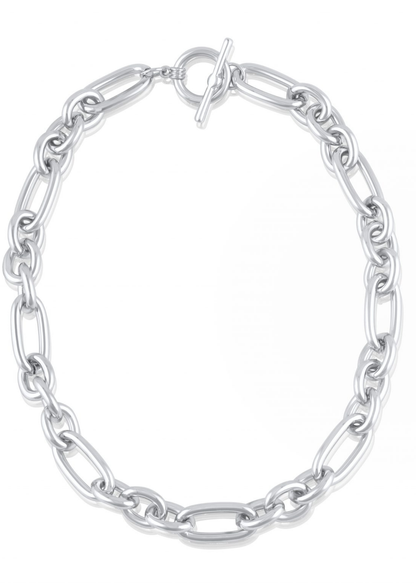 Gold Maude Oval Link T-Bar Statement Necklace