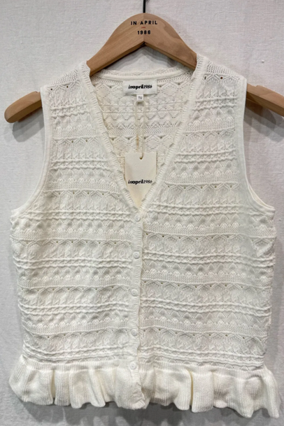 Cream Crochet Frill Edge Top