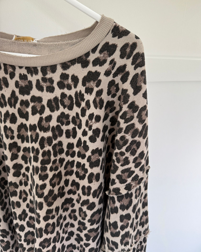 Neon Pink Leopard Oversized Sweatshirt