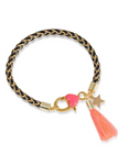 Turquoise/Gold Plaited Bracelet (2 Tassel Colours)