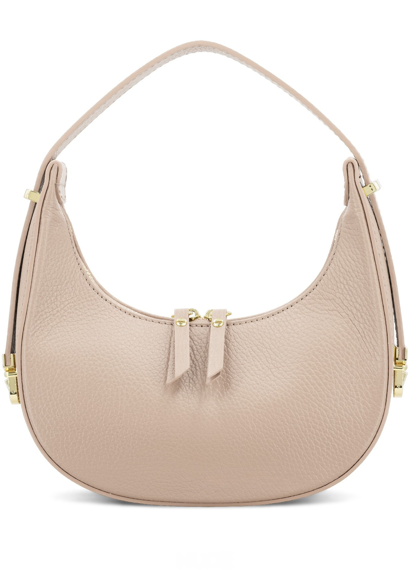 Black Leather Small Round Shoulder Bag