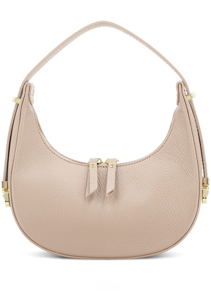 Black Leather Small Round Shoulder Bag