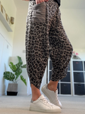 Khaki Leopard Pocket Slim Barrel Cargo Joggers