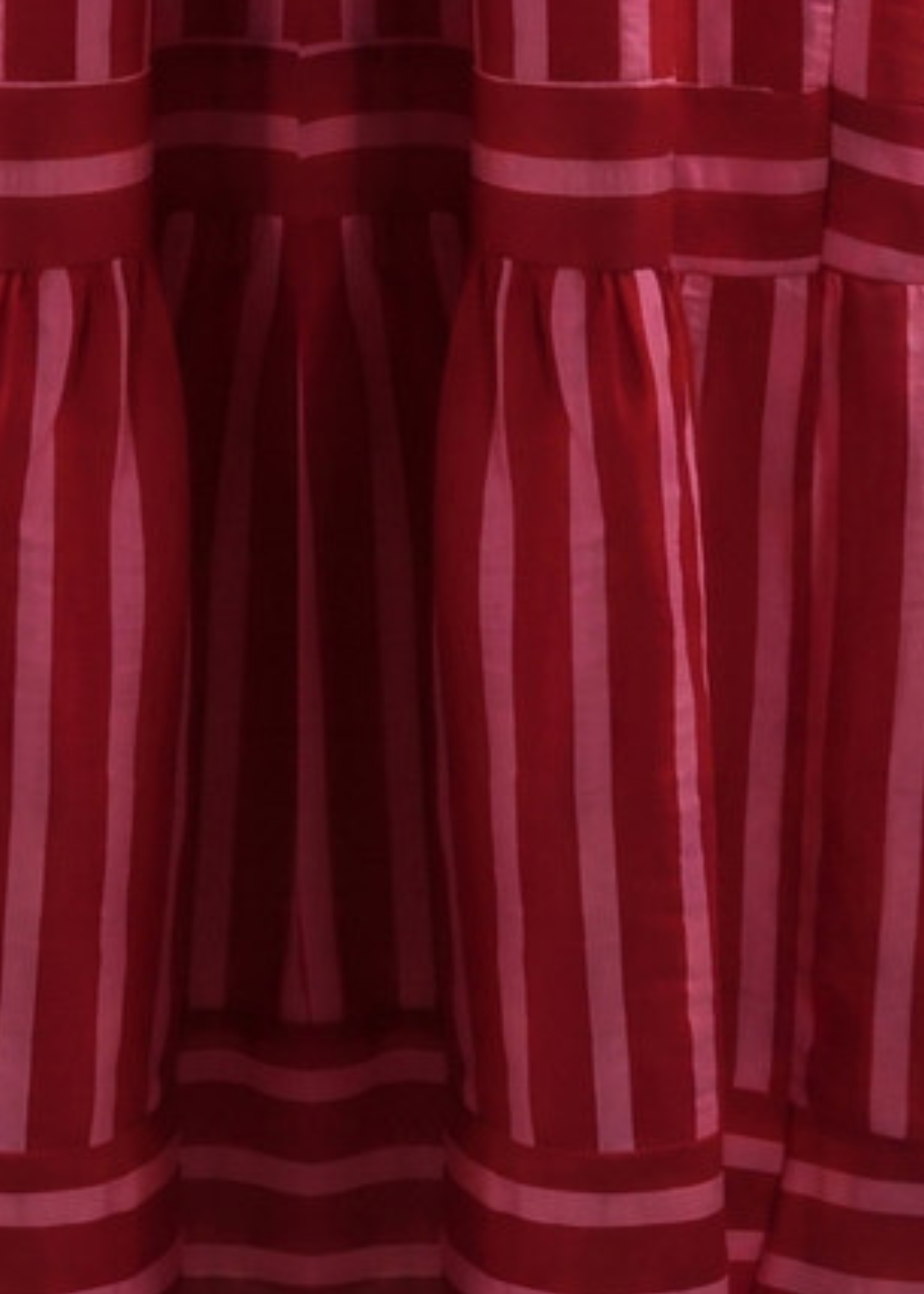 Pink/Red Striped Shirred Maxi Dress