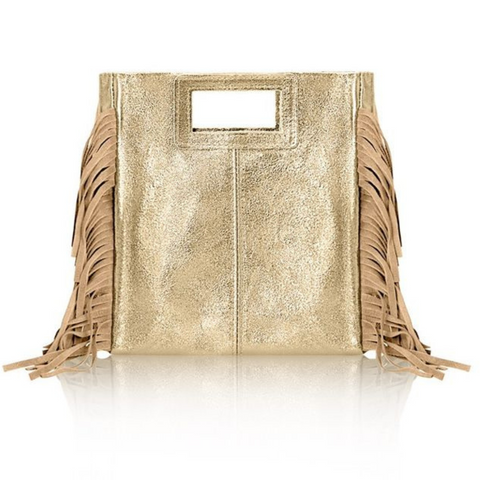 Gold Fringed Cross Body Bag