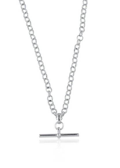 Gold Plated T bar Chain Necklace