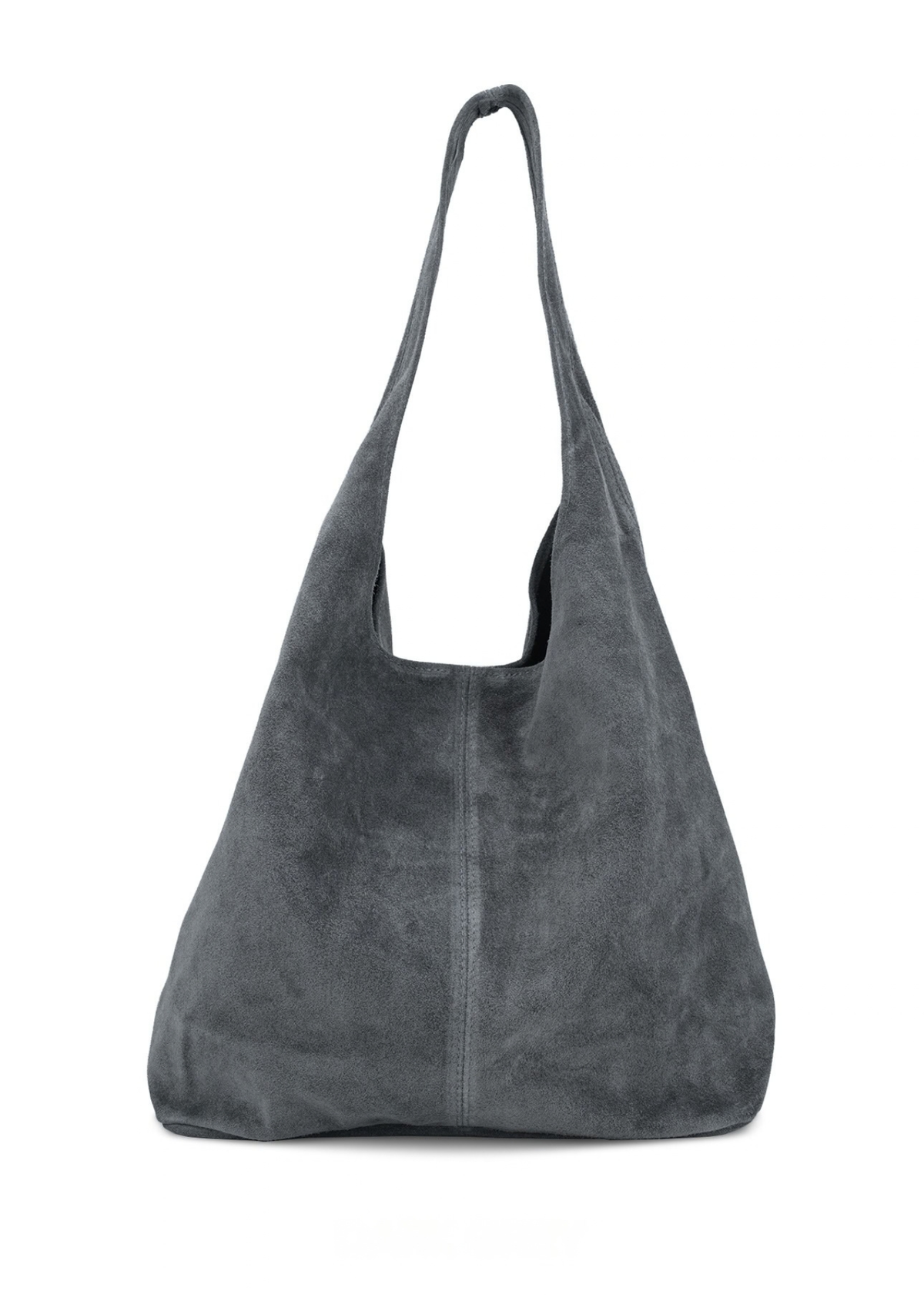 Navy Suede Leather Slouchy Hobo Bag