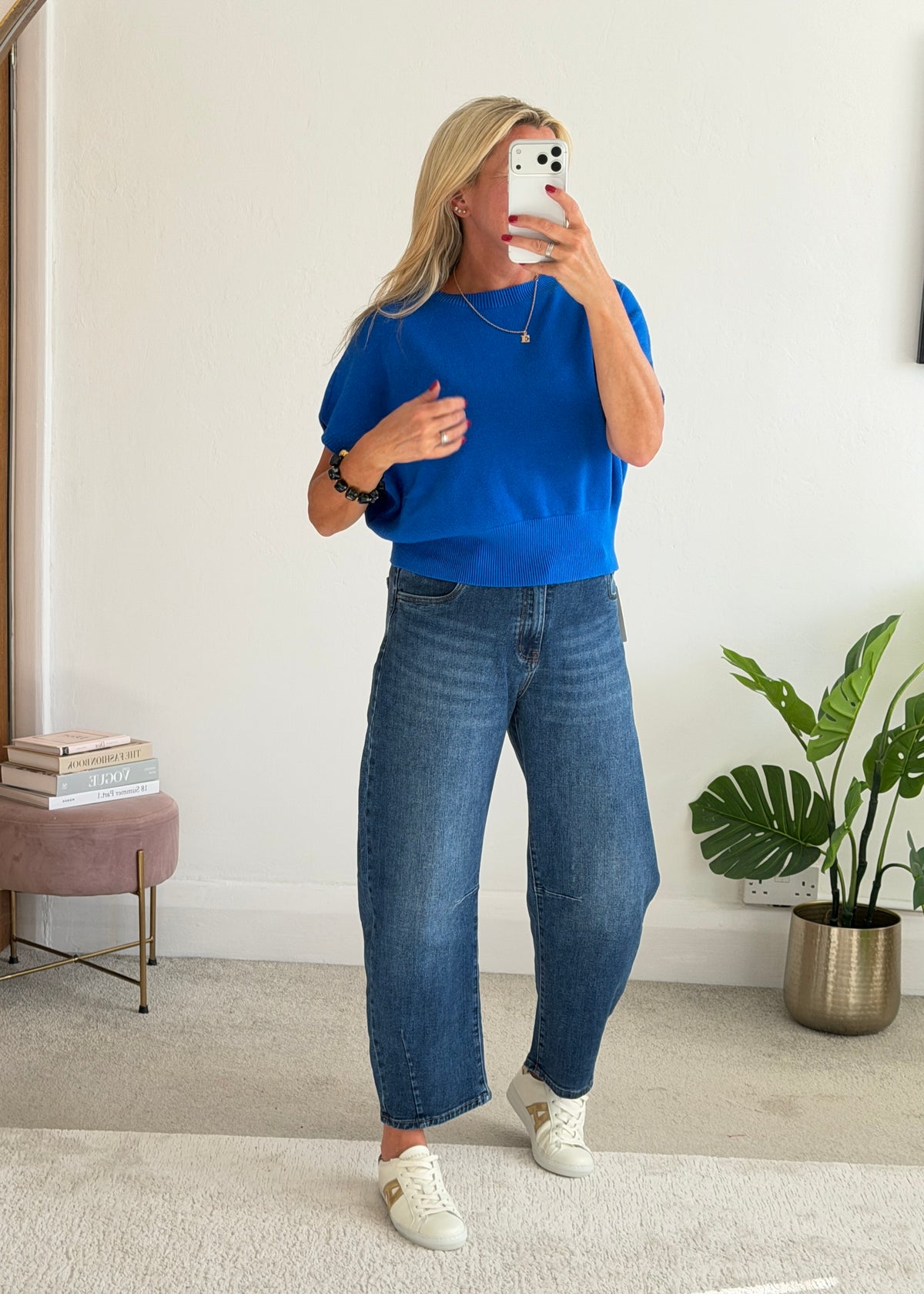 Cobalt S/Sleeve Batwing Jumper