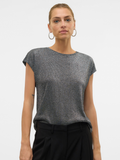 Ava Black/Silver Lurex Glitter Top