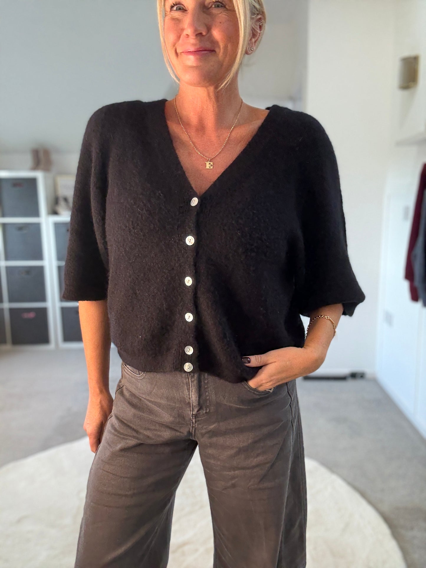 Half Sleeve Alpaca Mix Cardigan | 3 Colours