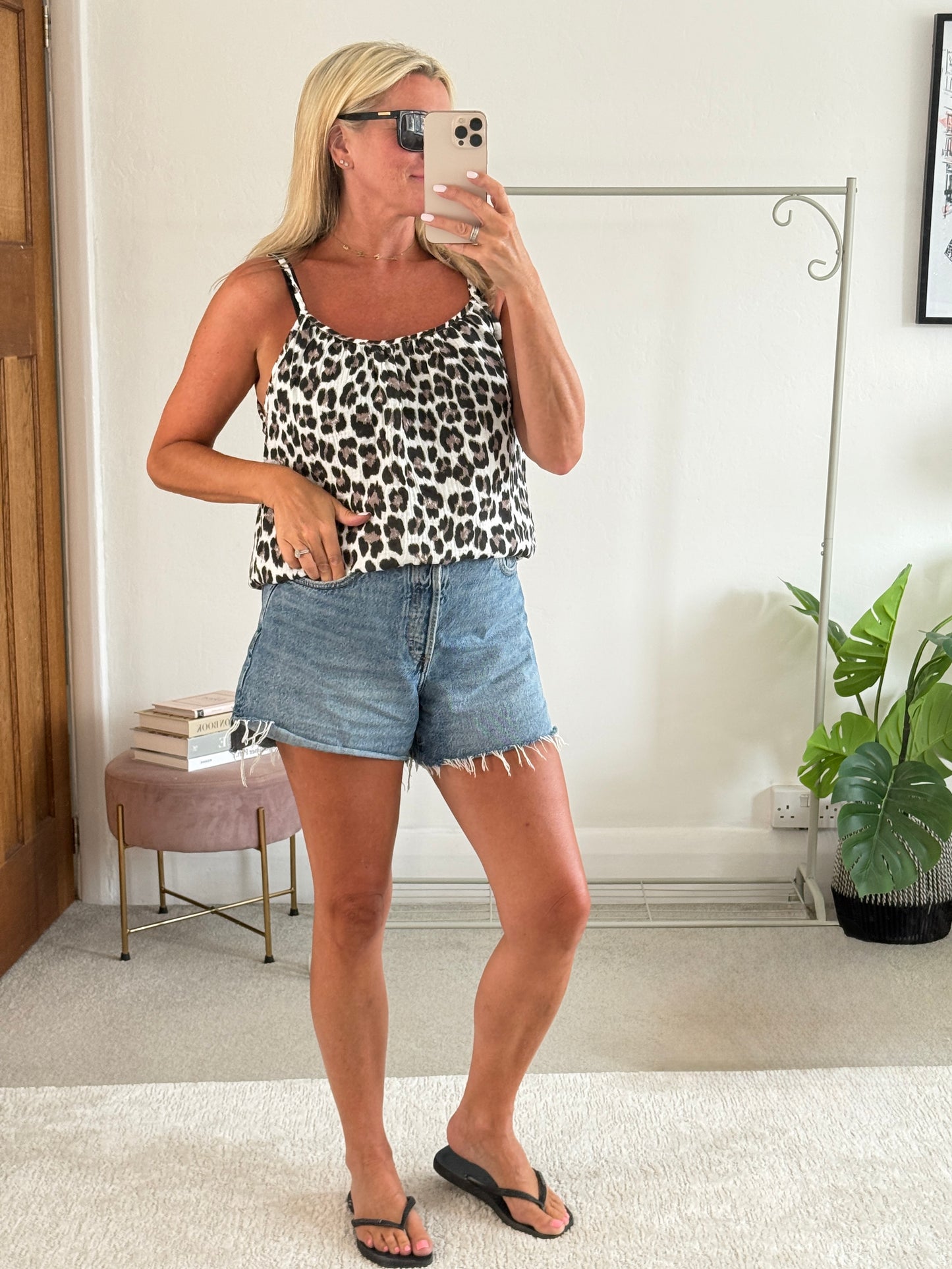 Leopard Print Cheesecloth Cami Top