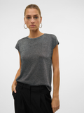 Ava Black/Silver Lurex Glitter Top