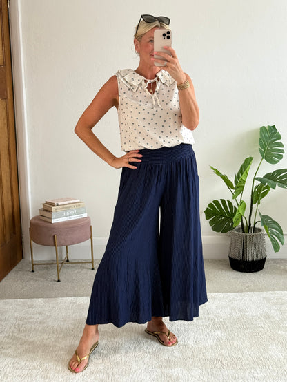 Navy Stripe Palazzo Culottes