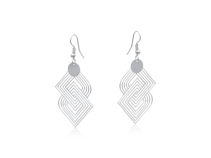 Gold Siena Labyrinth Geometrical Dangle Earrings
