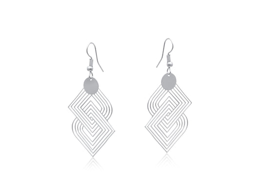 Gold Siena Labyrinth Geometrical Dangle Earrings