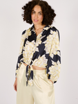 Navy & Cream Silk Mix Tremors Shirt