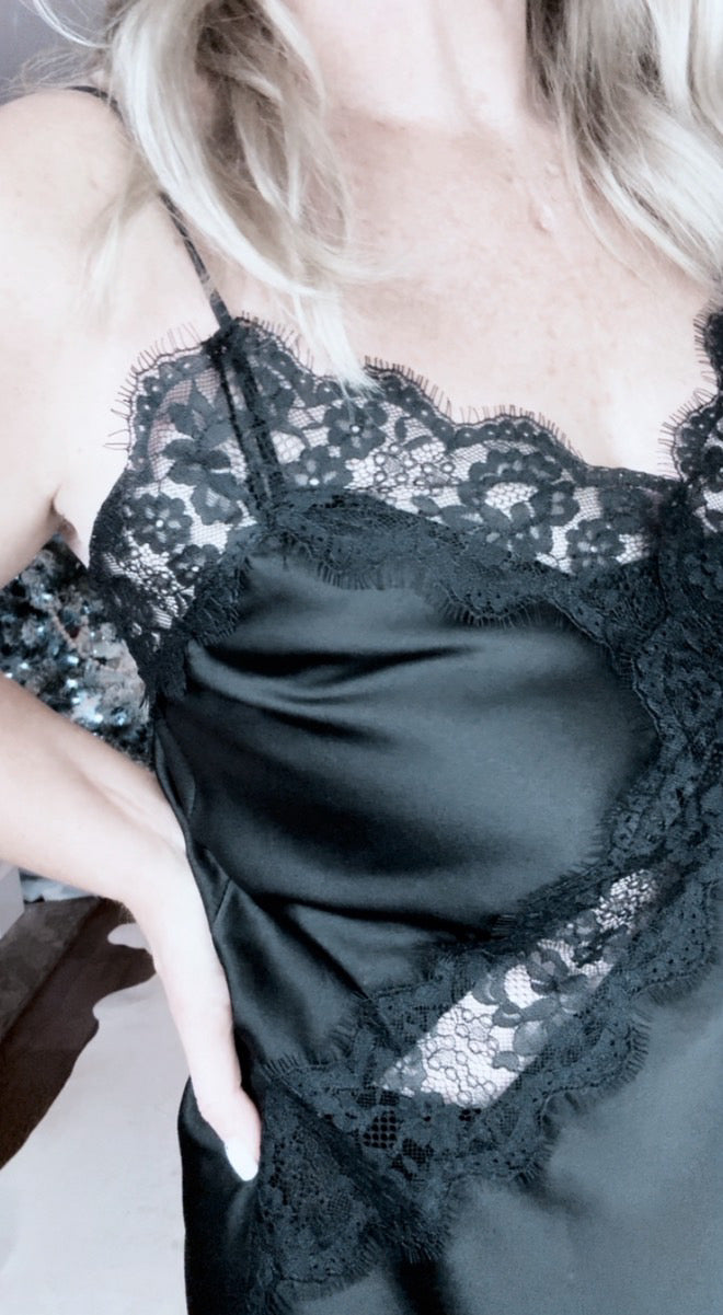 Asymmetric Satin/Lace Dress | 3 colours