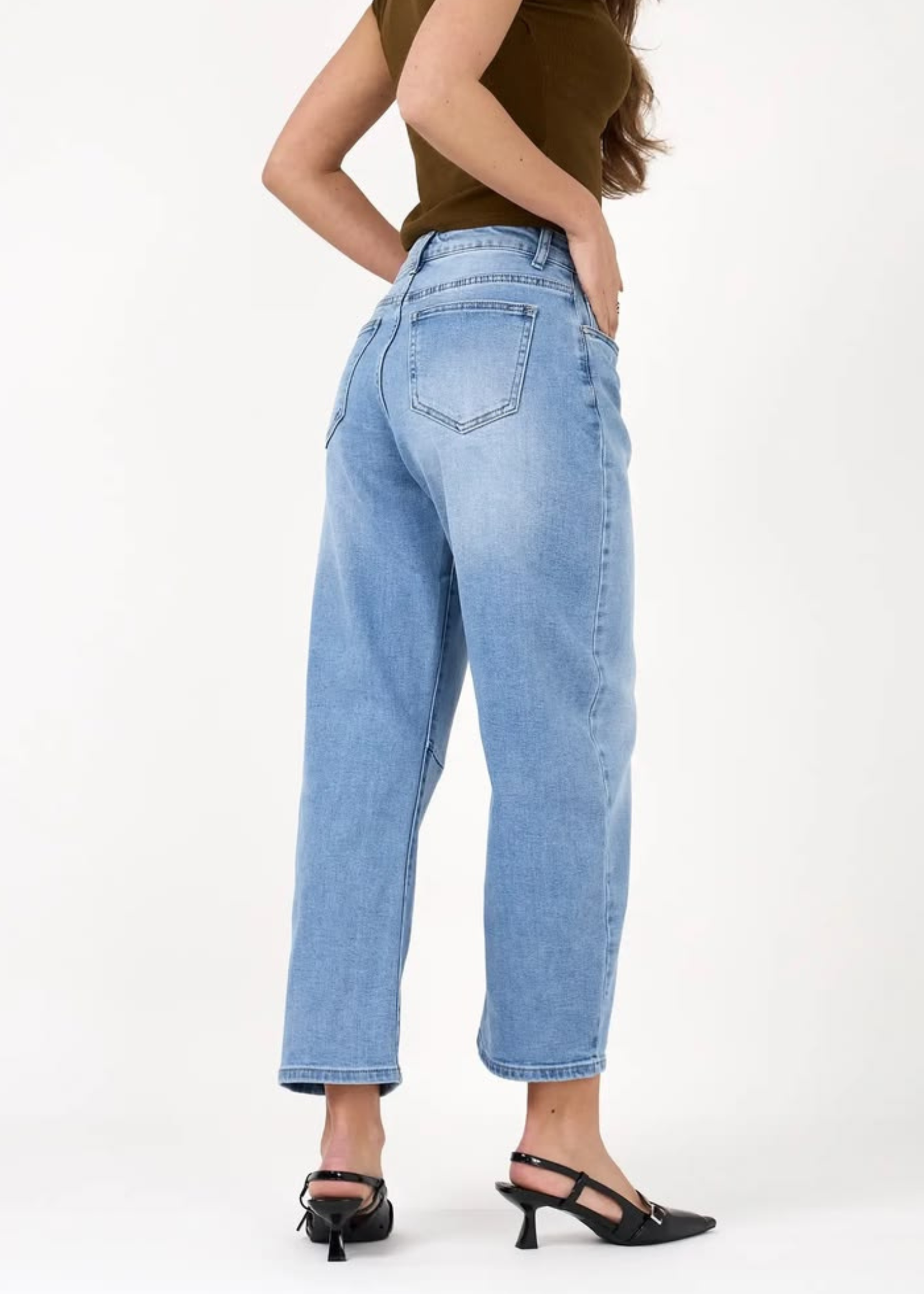 Livia Light Blue Cropped Barrel Jeans