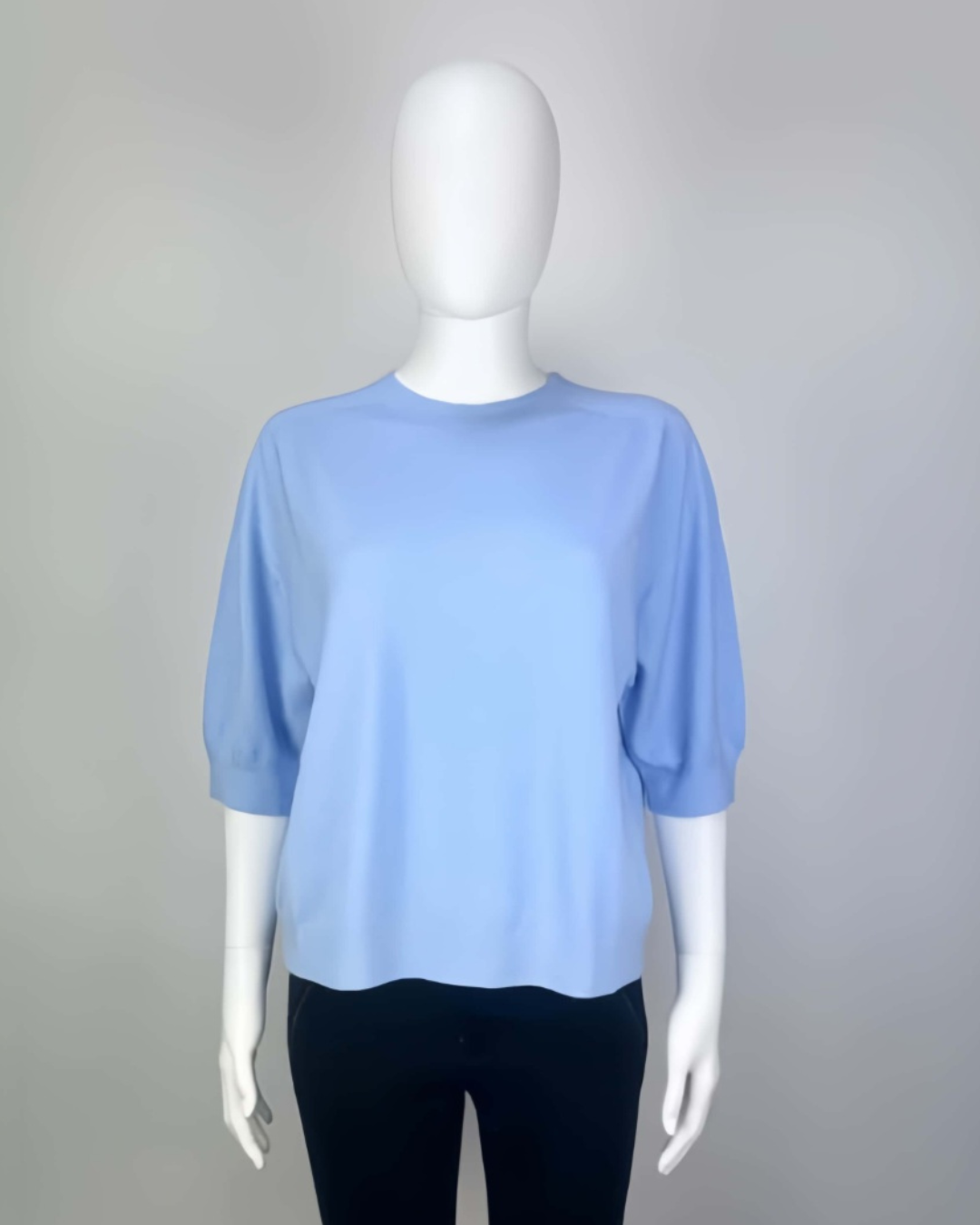 Baby Blue 3/4 Sleeve Lightweight Jumper